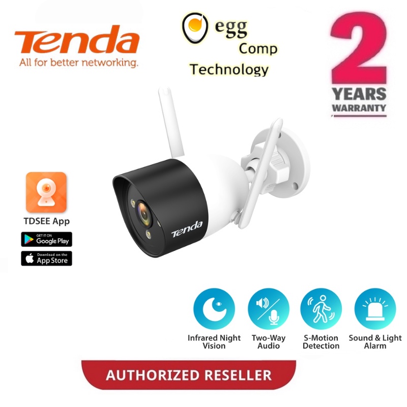 TENDA CT6 2K OUTDOOR HOME SECURITY IP-CAMERA CLOUD & SIRIM CERTIFIED