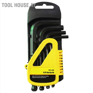 Tool House.ay ประแจหกเหลี่ยม 10 ชิ้นพร้อมหัวบอล Chrome Vanadium Steel Hex Key Assortment สำหรับยึดชิ้นส่วน