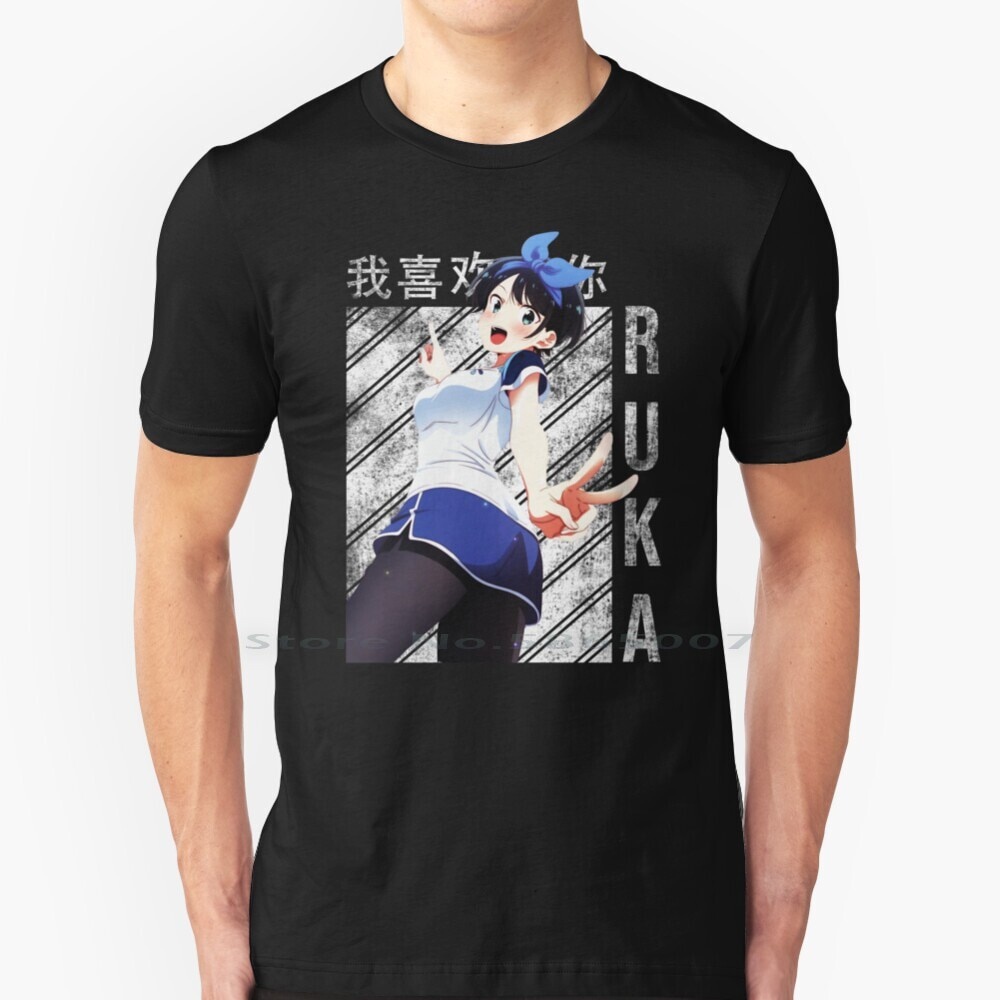 [S-5XL]Rent A Girlfriend-Ruka Sarashina-Anime T Shirt 100% Cotton Rent A Girlfriend Anime Rent A Gir