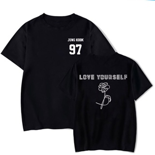 เสื้อยืด พิมพ์ลายกราฟฟิติ Rap Monster Jin Suga J-Hope Jimin V Jung Kook แฟชั่นสําหรับผู้ชาย