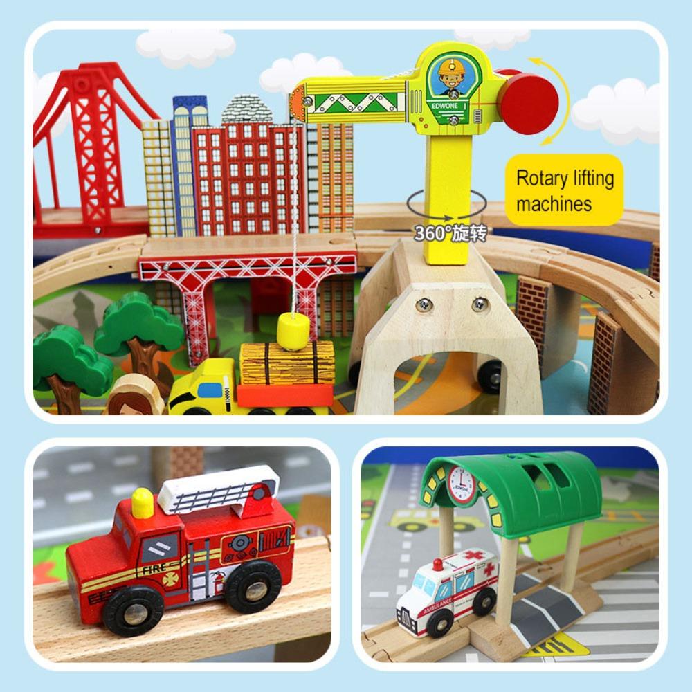 Trendyo ไม้ติดตามของเล่นรถไฟเด็กไม้ติดตามอุปกรณ์เสริมติดตามเชื่อมต่อของเล่นการเรียนรู้การศึกษาประกอบชุดของเล่นเพื่อการศึกษารางรถไฟไม้ - รูปที่ 4