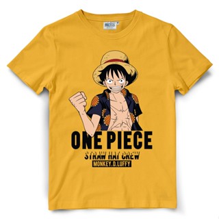 เสื้อยืดแขนสั้นเสื้อยืดโอเวอร์ไซส์เสื้อยืดวันพีช One piece 857-YE-LUFFYL  XL  XXLS-5XL