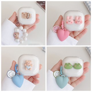 เคสซิลิโคนใส ลายหมีน่ารัก พร้อมพวงกุญแจ สําหรับ Samsung Galaxy buds 2Pro buds live buds Pro