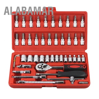 ALABAMAR 46pcs Mechanic Hand เครื่องมือ ชุด พร้อมเคส 24T Wrench Multifunction Ratchet Socket Set for Auto Repairing