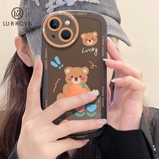 เคส OPPO A78 5G A17 A57 2022 4G A77S 2022 4G A77 5G A15 A16 A12 A5 A53 A54 A74 A7 A5S A93 A76 A94 A96 A17K A16K A15S A92 A9 2020 เคสโทรศัพท์ซิลิโคนลายหมีสีส้มน่ารัก