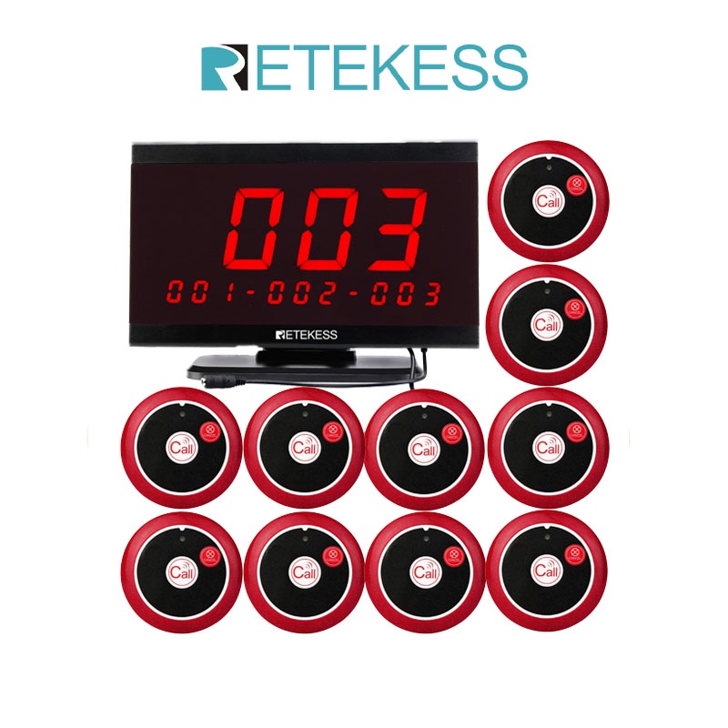 Retekess TD105 ระบบโทรศัพท์ไร้สาย 6 โหมดการถ่ายทอดเสียงร้านอาหารระบบวิทยุติดตามต