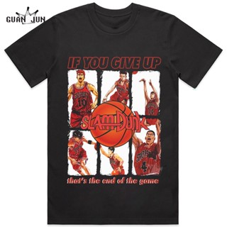 tshirt เสื้อยืดแขนสั้น ผ้าฝ้าย พิมพ์ลายการ์ตูนอนิเมะ Sakuragi Slam Dunk สไตล์วินเทจ อินเทรนด์ สําหรับผู้ชาย และผู้หญิง(S