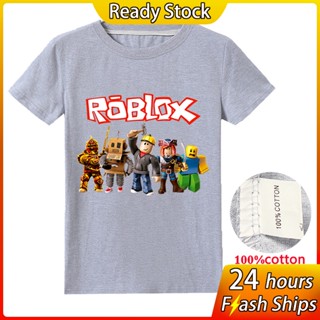 2020 New Kids Boys Cartoon T-shirt Roblox Cotton Sweat T Shirt Children Tops Tee_03