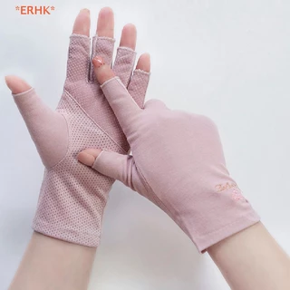 ERHK> 1 คู่ถุงมือป้องกันรังสียูวีถุงมือ UV Fingerless Nail Nail Art Tool ใหม่
