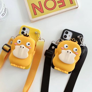 For Samsung Galaxy S23 Plus S23 Ultra A14 A04 A04S Cartoon Coin Back Cover Cute Duck Wallet Bags Phone Case With Lanyard