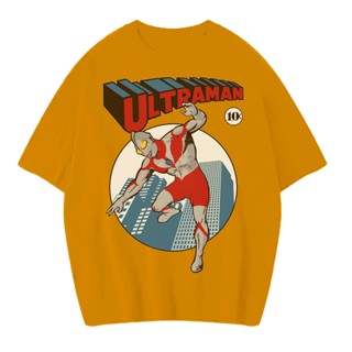 เสื้อยืดผ้าฝ้ายพิมพ์ลายแฟชั่นเสื้อยืดแขนสั้น พิมพ์ลาย ULTRAMAN VINTAGE ขนาดใหญ่_02