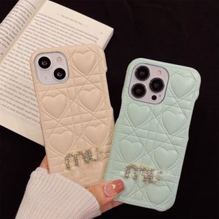 เคสโทรศัพท์มือถือ ประดับเพชร สีเขียวมิ้นท์ สําหรับ Apple 13promax 11 12 13 x XSMAX XR 7p