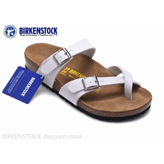 【Original】Birkenstock Mayari Mens/Female Classic Cork Matte White Sandals Slippers 34-46