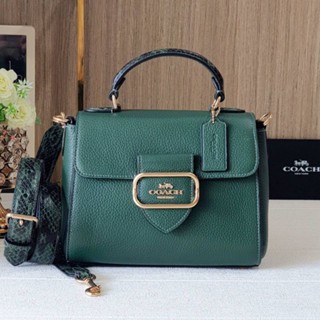 ✅️ กระเป๋าสะพายมาใหม่ล่าสุด สวยมากก หนังเนียนๆๆ หอมฟุ้ง สีเขียวสวยNEW COACH  Morgan Top Handle Satchel