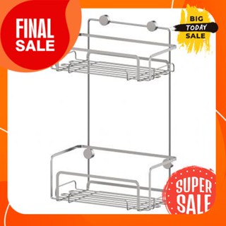 ตะแกรงวางของติดผนัง 2 ชั้น KASSA รุ่น KS-TIN21-10 สีโครเมียม2-tier wall shelf, model KS-TIN21-10, chrome color