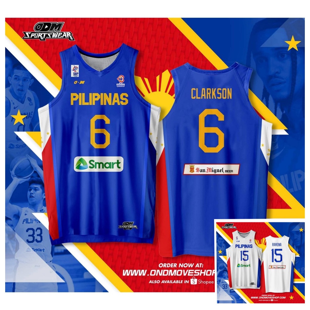 Pilipinas Jersey Full Sublimation ฟรีที่กําหนดเองชื่อและหมายเลข NO.6 Clarkson NO.15 Ravena บาสเกตบอล Jersey Gila Tribal Blue/white Casual หลวมเสื้อกั๊ก Unisex Oversize