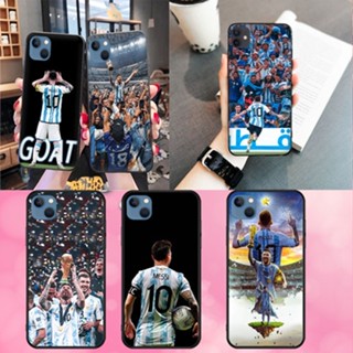 เคสโทรศัพท์มือถือ แบบนิ่ม พิมพ์ลาย Messi P สีดํา สําหรับ iPhone 13 13 Pro 13 Mini 13 Pro Max 14 14Plus 14Pro 14Pro Max