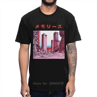 oversize T-shirt เสื้อยืด ผ้าฝ้าย แบบนิ่ม พิมพ์ลาย Akira Vaporwave Style Katsuhiro Otomo คุณภาพสูง สําหรับผู้ชาย S-5XL