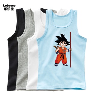 เสื้อยืดแขนกุด พิมพ์ลายการ์ตูนดราก้อนบอล Z Goku 3 มิติ แฟชั่นฤดูร้อน สําหรับเด็กผู้ชาย และผู้หญิง