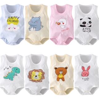 ชุดจั๊มสูทรอมเปอร์ แขนกุด ผ้าฝ้าย ลายการ์ตูน วันพีช สําหรับเ…