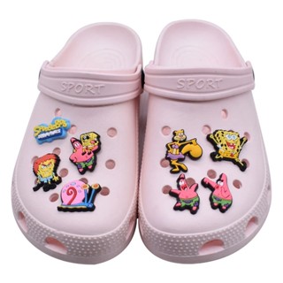 การ์ตูนปลาดาว หอยทาก Jibbitz เสน่ห์ Spongebob Jibits Croc Charm อะนิเมะ Patrick Star Jibitz Crocks สําหรับเด็ก อุปกรณ์ตกแต่งรองเท้า