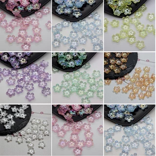 ลูกปัดอะคริลิคใส ลายดอกไม้ แฮนด์เมด 12 มม. DIY 100 ชิ้น