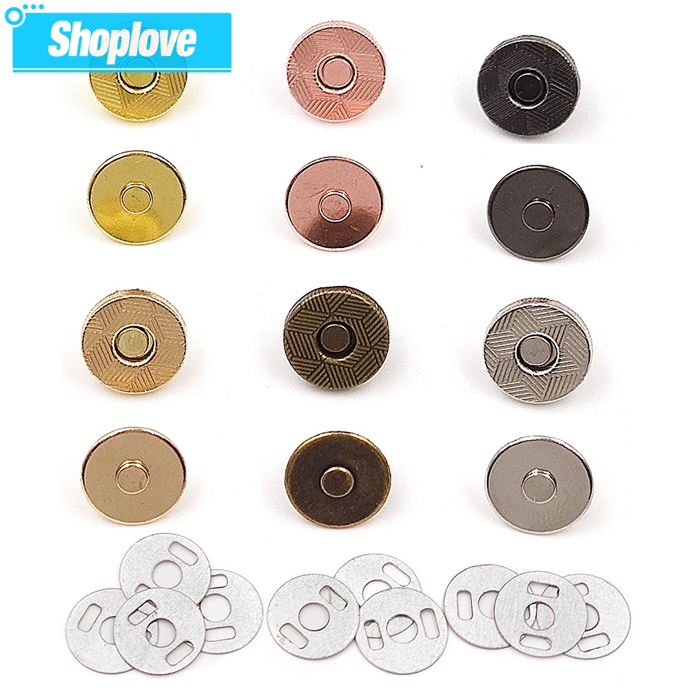10pcs 10มม.-18มม. แม่เหล็ก Snap Fasteners Clasps Snaps Butang สําหรับ DIY เย็บปิดกระเป๋าถือ กระเป๋าสตางค์