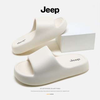 Jeep รองเท้าแตะชายหาด ส้นแบน พื้นหนา กันลื่น ทนต่อการสึกหรอ แฟชั่นฤดูร้อน สําหรับผู้ชาย วัยรุ่น 20