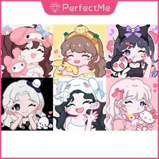 SANRIO (พร้อมส่ง) ชุดงานปักครอสติชเม็ดบีด ทรงเพชร 5d รูปสาวซานริโอ้ ขนาด 30X30 ซม. สําหรับตกแต่งบ้าน DIY