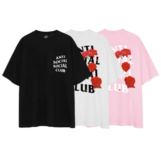 Anti SOCIAL SOCIAL CLUB ASSC rose joint เสื้อยืดแขนสั้น ทรงหลวม สําหรับผู้ชาย และผู้หญิง