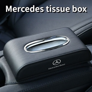 Mercedes-benz กล่องทิชชู่หนัง คุณภาพสูง สําหรับตกแต่งภายในรถยนต์ บ้าน ออฟฟิศ