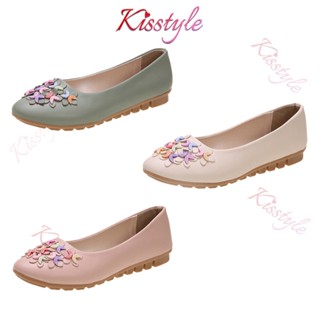 Kisstyle รองเท้าลําลองสวมหุ้มข้อสําหรับสตรีลายดอกไม้เหมาะกับใส่ไปทํางาน