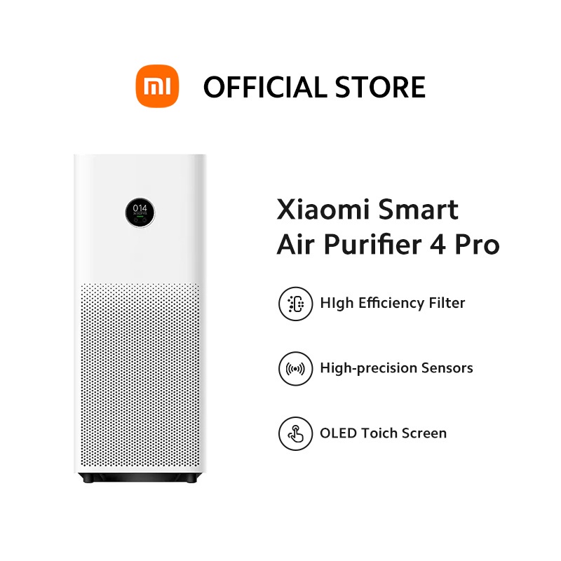 Xiaomi Mi Smart Air Purifier 4 Pro HEPA ฟิลเตอร์ระบบฟอกอากาศในบ้าน จอแสดงผล OLED อัจฉริยะ ควบคุมผ่านแอพ Wi-Fi
