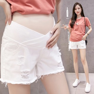 กางเกงยีนขาสั้น เอวต่ํา แต่งรอยขาด แฟชั่นฤดูร้อน สําหรับหญิง…