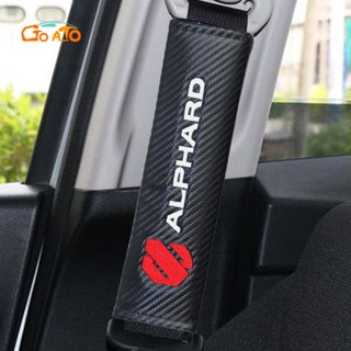 GTIOATO สำหรับ Toyota Alphard ที่หุ้มเข็มขัดนิรภัย คาร์บอนไฟเบอร์ ที่หุ้มเข็มขัดนิรภัยรถยนต์ ปลอกเข็มขัดนิรภัย ปลอกหุ้มเข็มขัดนิรภัย รถยนต์อุปกรณ์ภายในรถยนต์