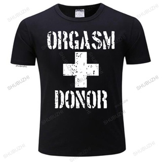 Lyzh เสื้อยืดเบสบอล พิมพ์ลาย orgasm donor สีแดง สไตล์พังก์ สตรีท เหมาะกับทุกเพศ ทุกวัย