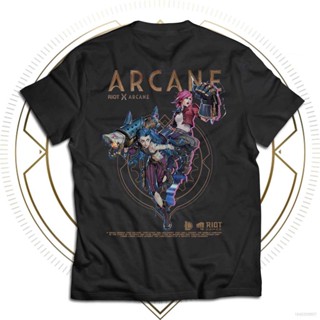 Arcane Anime T-shirt Jinx VI Unisex Short Sleeve Tops League of Legends Casual Loose Fashion Tee Plus Size WMJ#_03