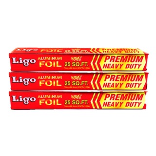 ลิโก้ นิ้ว 12 อะลูมิเนียมฟอยล์ x25 ตารางฟุตx 3กล่องLigo AluminumFoil Wrap12" x 25