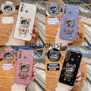 เคส Oppo Realme 5 Pro เคส Oppo Realme 7 Pro เคส Oppo Realme C33 เคส Oppo Realme C30S Case Oppo Realme Narzo 50A Case Oppo Realme 2 Pro Cover Glitter Liquid Quicksand Astronaut Bracket Soft Phone Case โทรศัพท์มือถือ แบบนิ่ม ลายนักบินอวกาศ มีทรายไหล สําหรับ