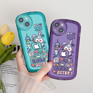 เคส Vivo V29 V27 Y30 5G V25 Pro T1 V23 V23e 5G Y75 T1x Y33s Y33T เคส Vivo Y72 Y52 Y21T Y21s Y21 Y20s Y20 Y12s Y12A S1 V20 Pro ปลอกนุ่มกันกระแทกการ์ตูนกระต่าย