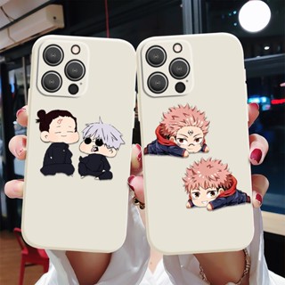 เคสโทรศัพท์มือถือนิ่ม ขอบตรง ลายการ์ตูนมหาเวทย์ผนึกมาร สําหรับ iPhone 14 Pro Max 12 13 mini XR