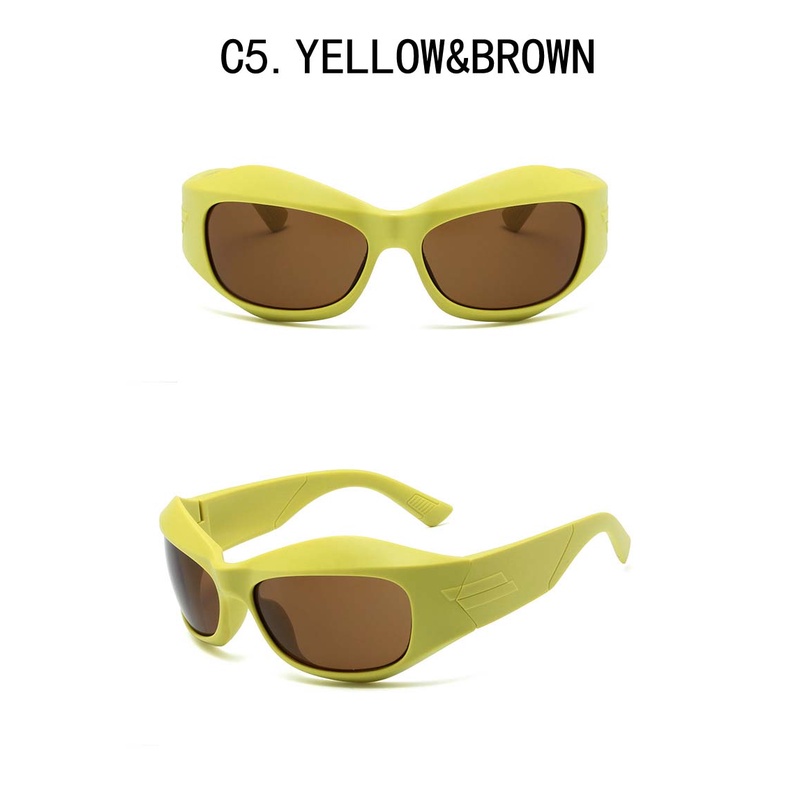 Cod Y2K แว่นตากันแดด สไตล์พังก์ พังก์ สีเงิน แฟชั่นสําหรับผู้หญิง - รูปที่ 3