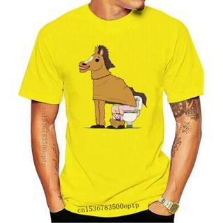 men tops t shirt Funny s t-shirt Horse on Toilet Print T-Shirt Fashion  Short Sleeve Streetwear Casual Tops homme T_02