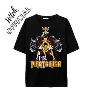  ใหม่เอี่ยมอนิเมะเสื้อยืด ขนาดใหญ่ พิมพ์ลายอนิเมะ One PIECE The Pirate King 24S สีดํา สไตล์วินเทจ สําหรับผู้ชาย และผ