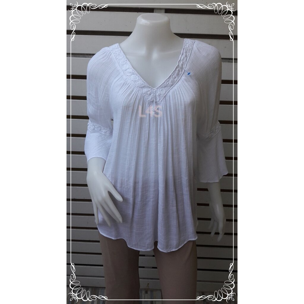FF06094เสื้อมือสอง สีขาว IZ BYER อก free-40 นิ้ว