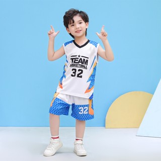 พร้อมสต็อก 120-170ซม ชุดบาสเก็ตบอลเด็กเสื้อกั๊กแขนกุด+กางเกง…