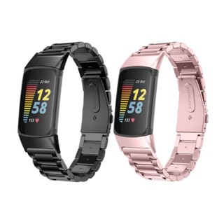 สายนาฬิกาข้อมือ โลหะ สเตนเลส แบบเปลี่ยน คุณภาพสูง สําหรับ Fitbit Charge 5