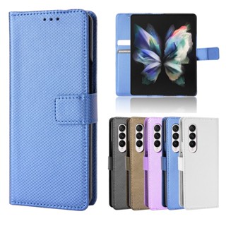 เคส for Samsung Galaxy Z Fold 2 3 4 Fold2 Fold3 Fold4 5G เคสโทรศัพท์หนัง แบบฝาพับแม่เหล็ก พร้อมช่องใส่บัตร และสายคล้องมือ สําหรับ เคสซัมซุง Samsung GalaxyZ Fold2 Fold3 Fold4 5G  PU Leather Case Flip Cover Wallet เคสฝาพับ เคสเปิดปิด เคสโทรศัพท์