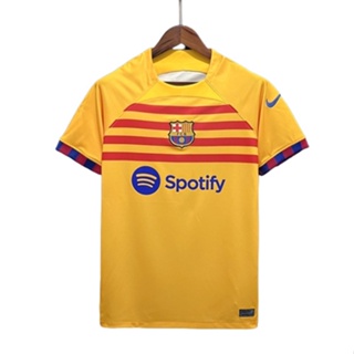 【ใหม่】เสื้อกีฬาแขนสั้น ลายทีมชาติฟุตบอล Barcelona 4th 23 24 ชุดเยือน สําหรับผู้ชาย ไซซ์ S-XXL