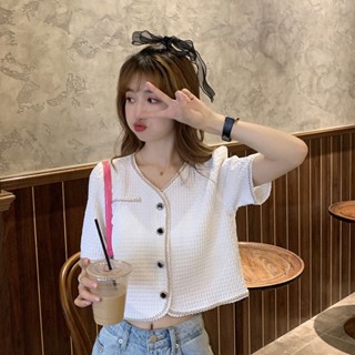 ✾☈[พร้อมส่ง] เสื้อเชิ้ตแขนสั้น สไตล์ฝรั่งเศส ฮ่องกง เรโทร แฟชั่นฤดูร้อน สําหรับผู้หญิง 2021